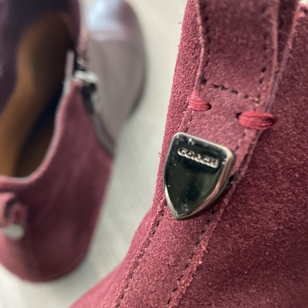 Coach Carmen Leather/Suede Ankle Booties - Picture 7 of 12